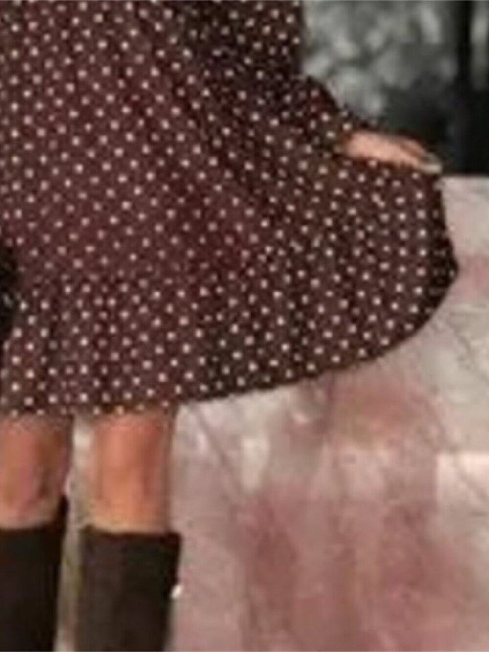 Plus Size Polka Dot Ruffle Hem Mini Dress